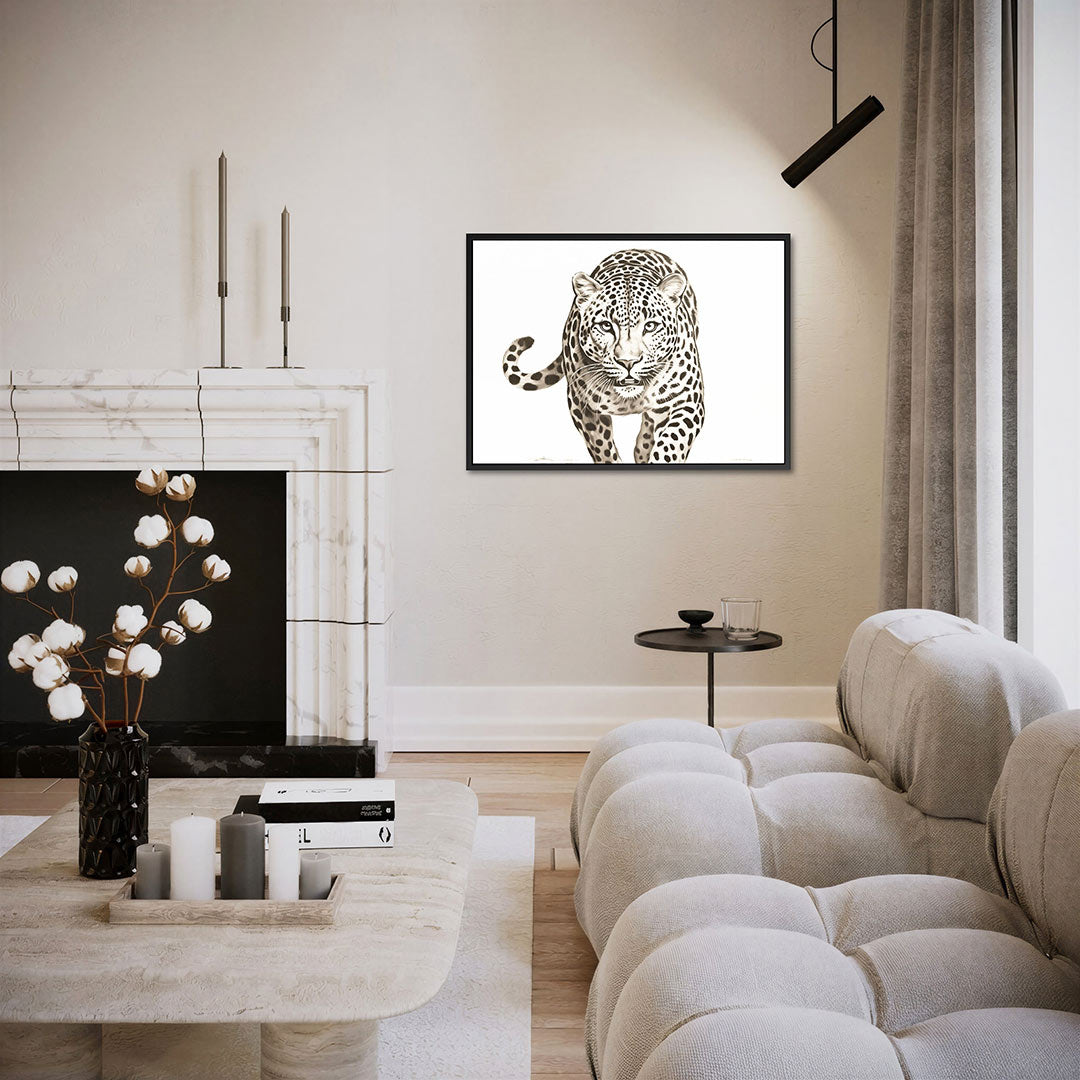 Leopard in beweging Kunstwerk