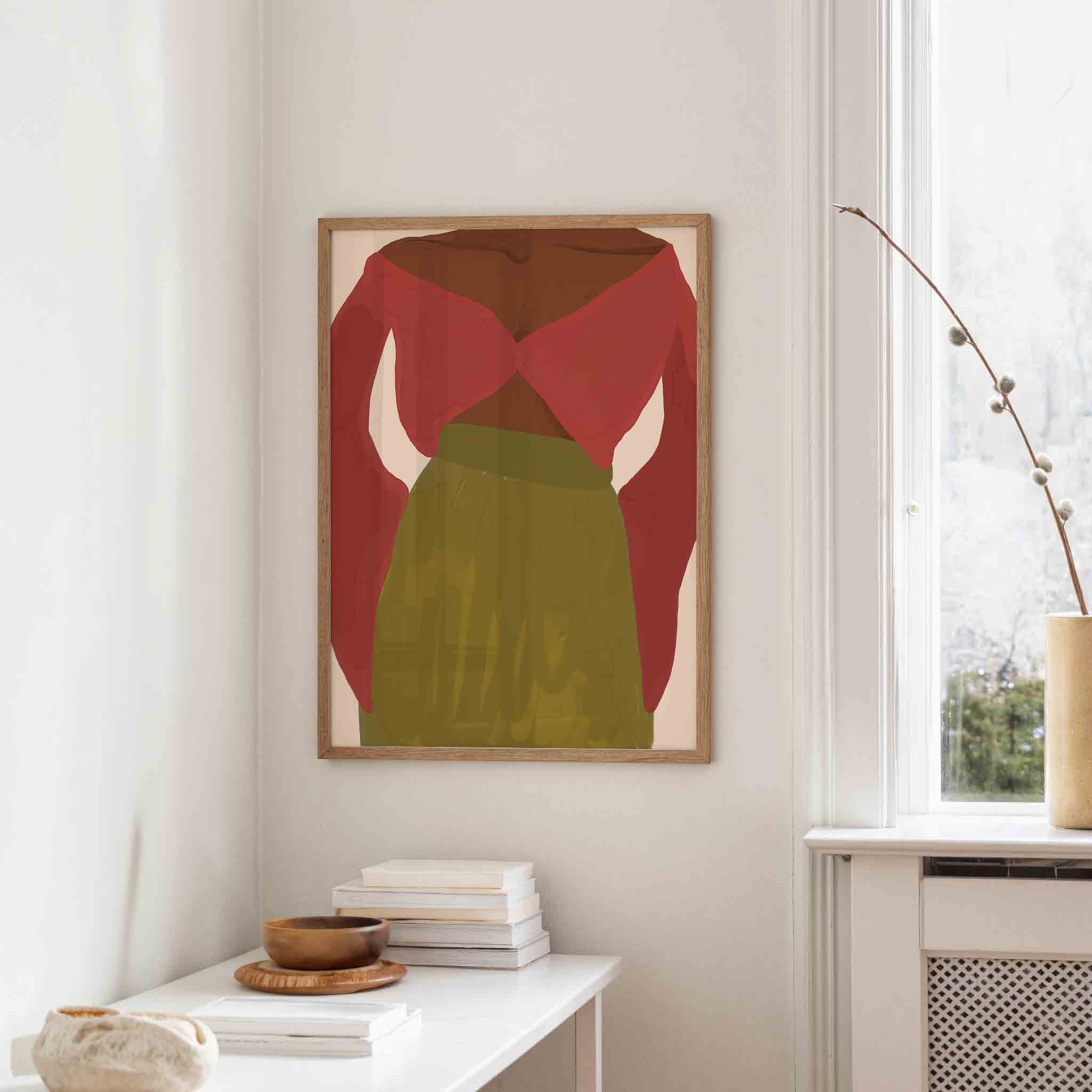 Figuur met rode top Poster