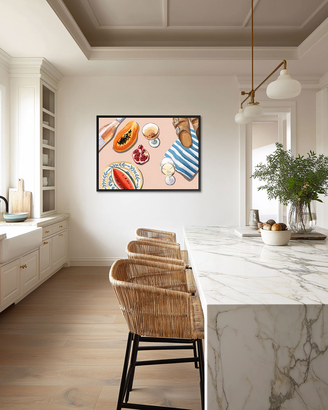 Fruit en drank compositie Kunstwerk
