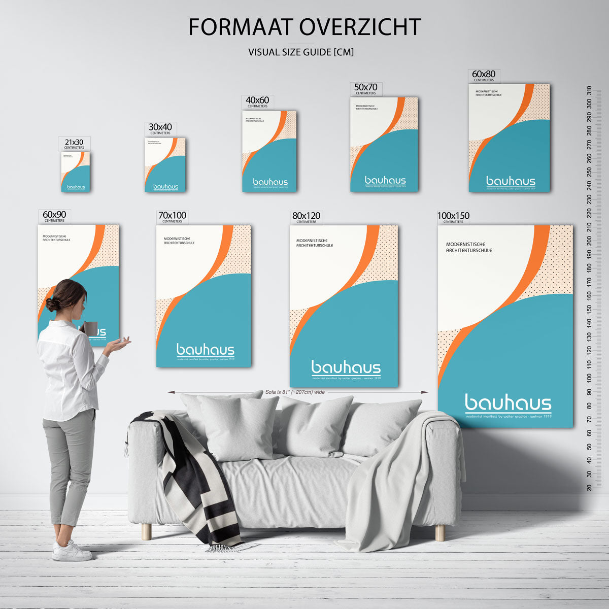 Kleurvlakken en lijnen Poster