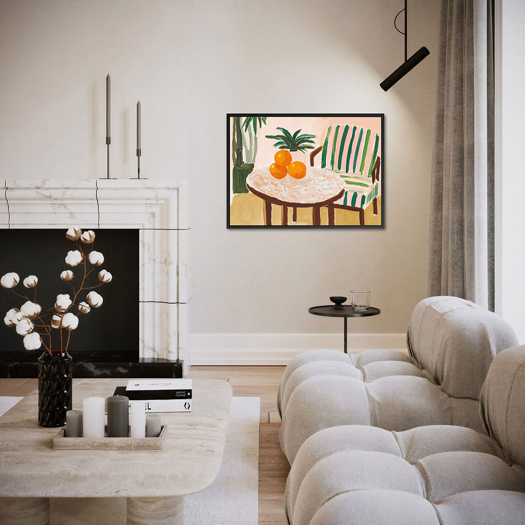 Interieur met fruit Kunstwerk