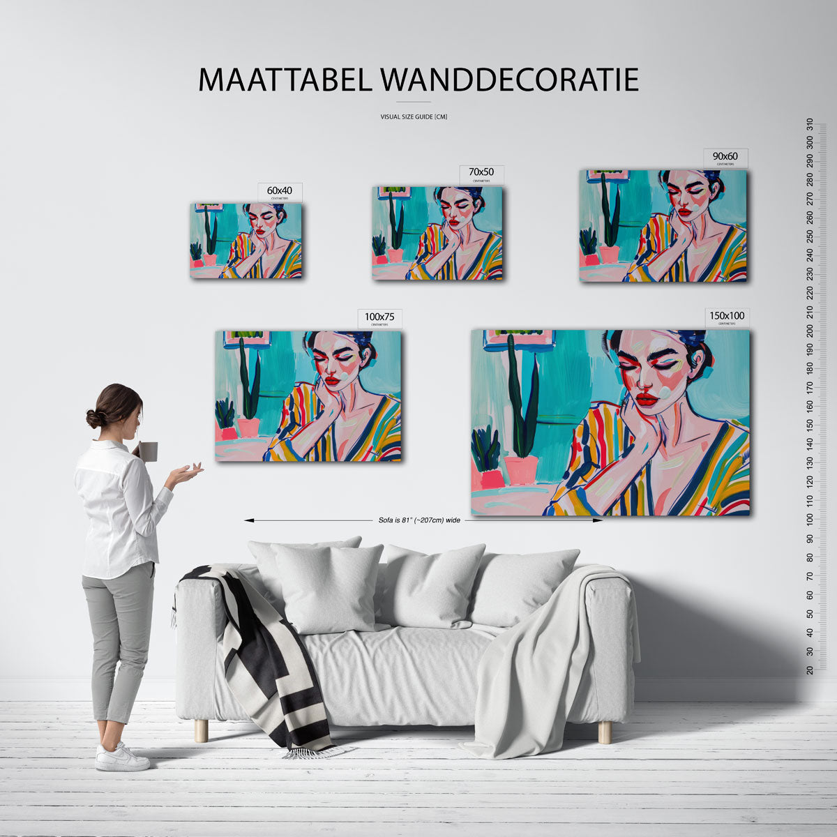 Kleurrijke portret expressie Kunstwerk