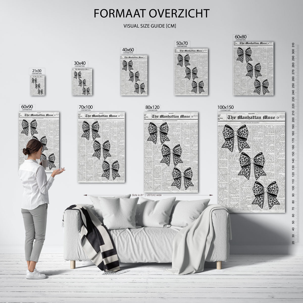 Luipaardstrikjes op krantenachtergrond Poster