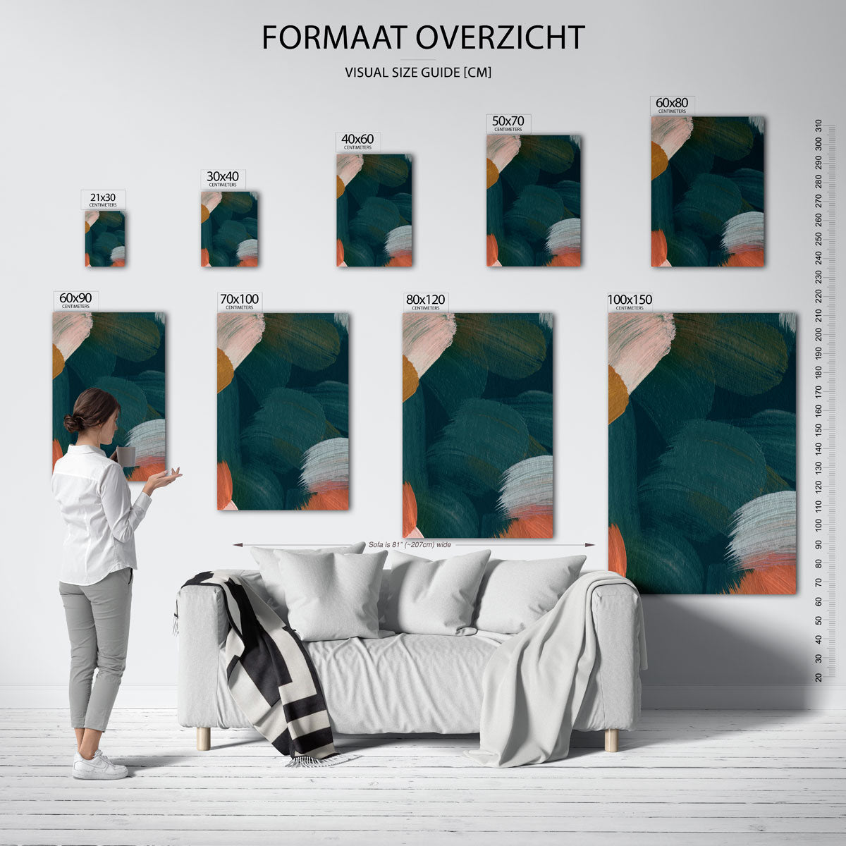 Abstracte penseelstreken Poster