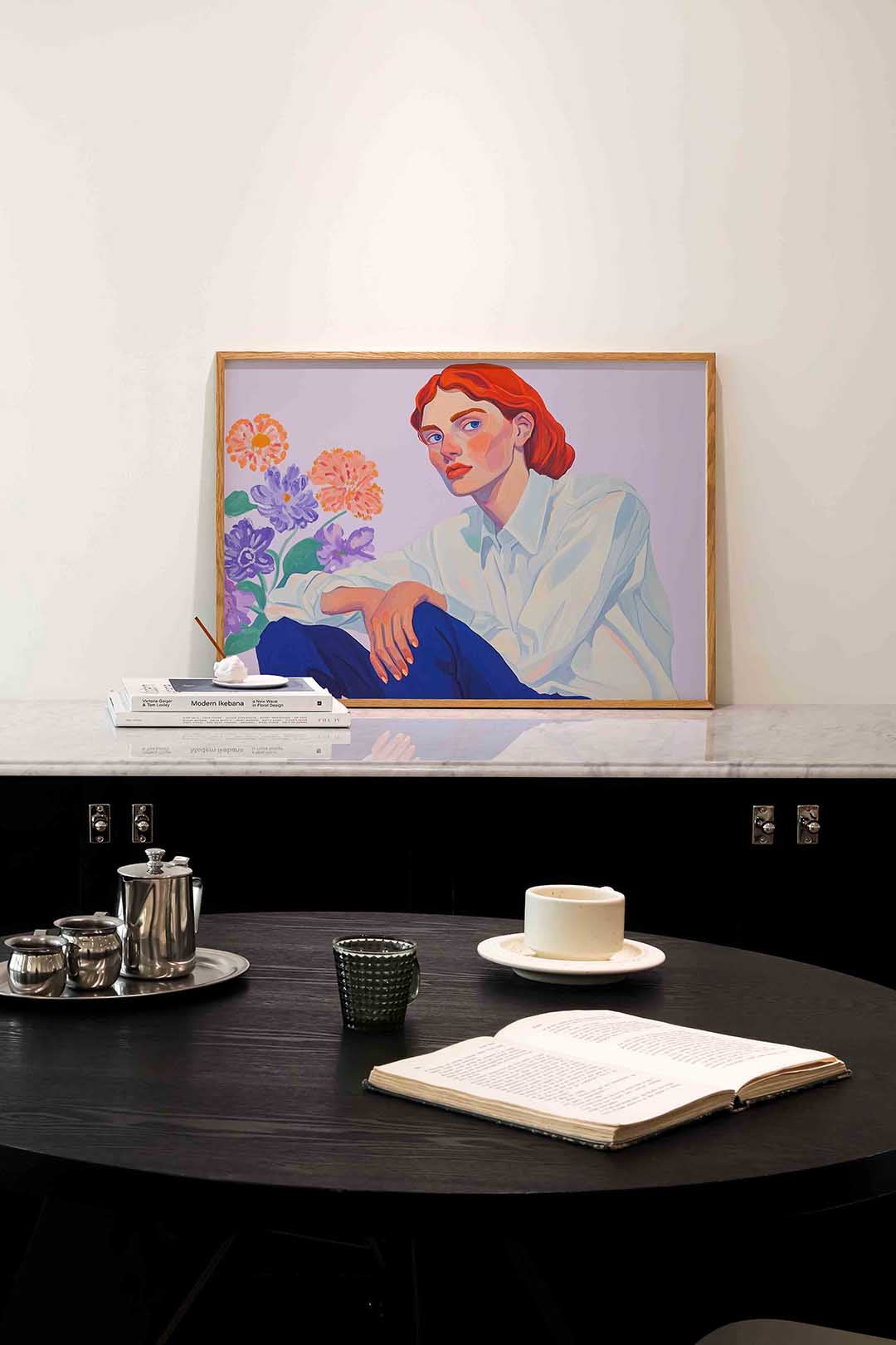 Vrouw met bloemen Poster