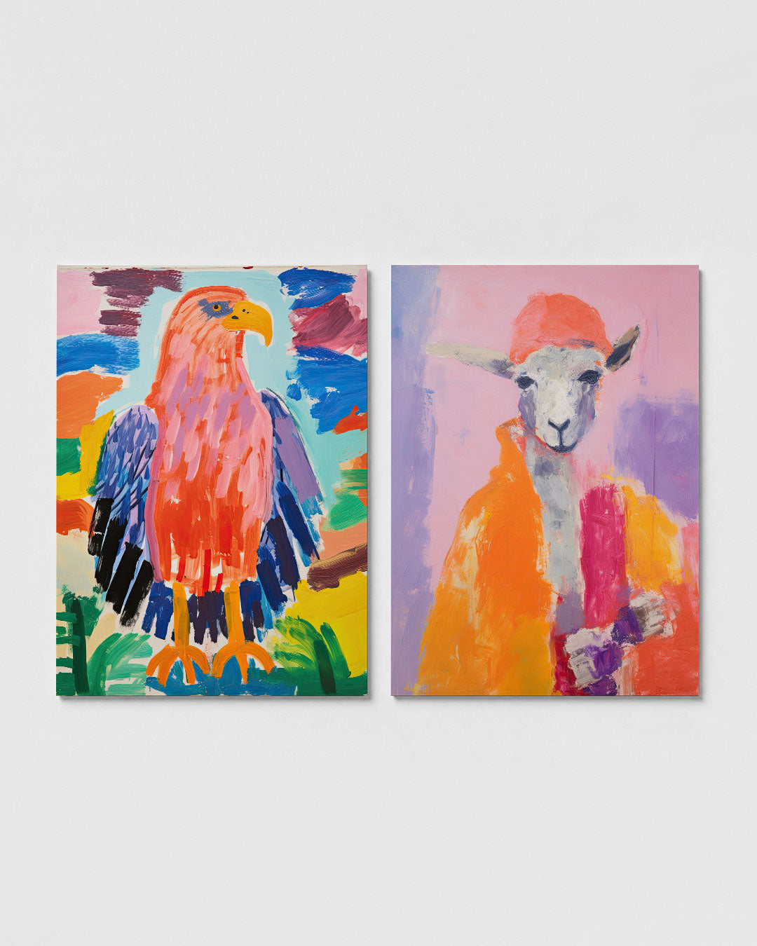 Kleurrijke vogelvlakken Posterset