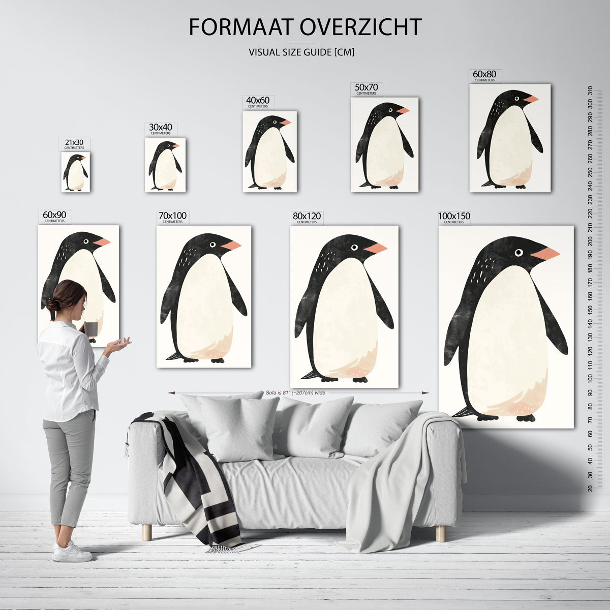 Pinguïn illustratie Poster