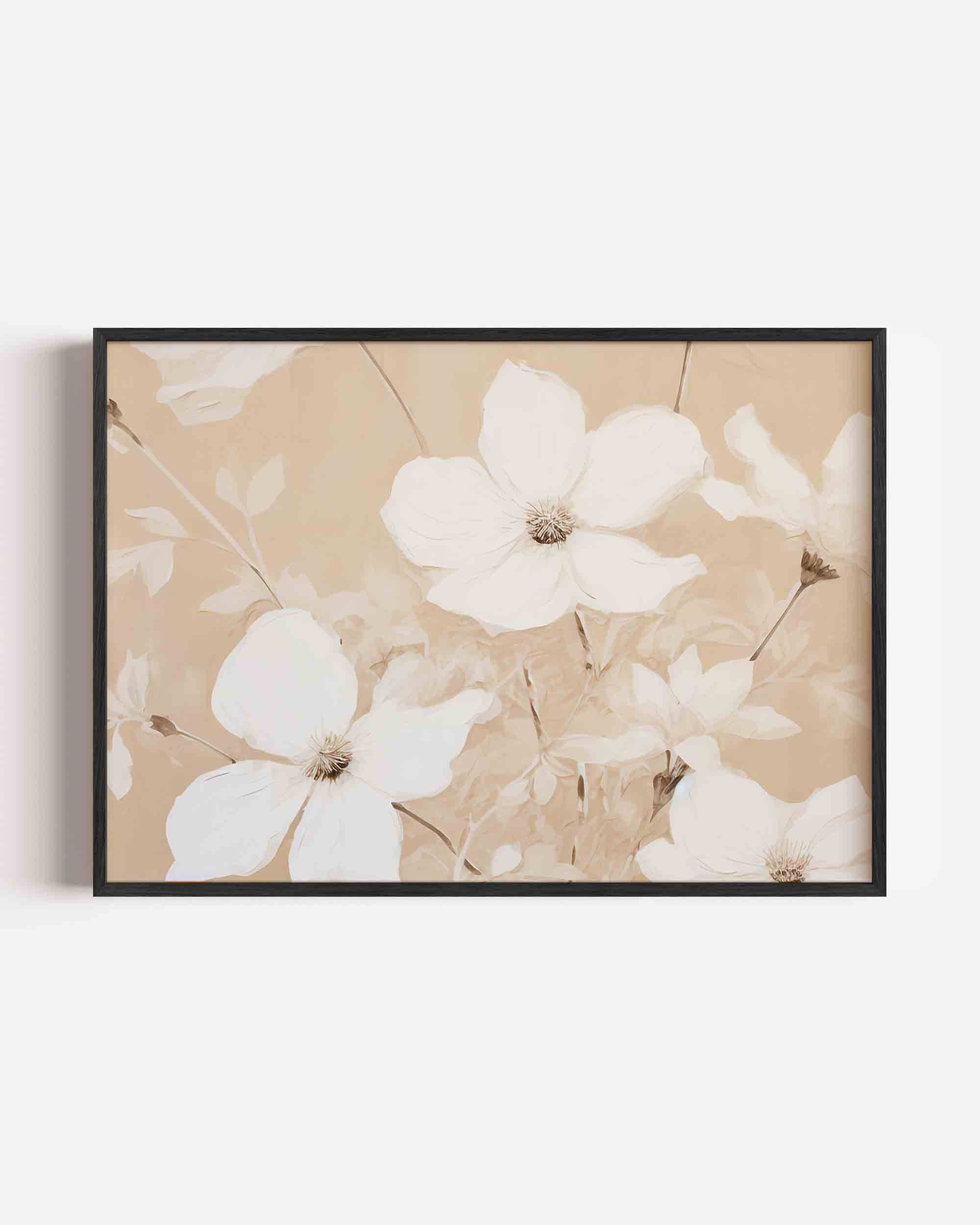 Witte bloemen Poster