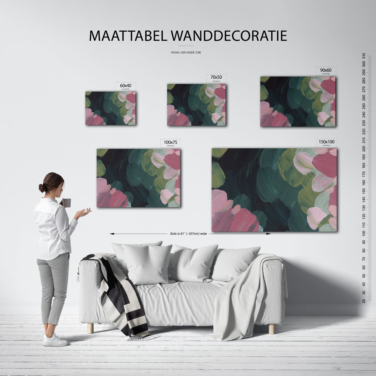Kleurrijke penseelstreken Kunstwerk