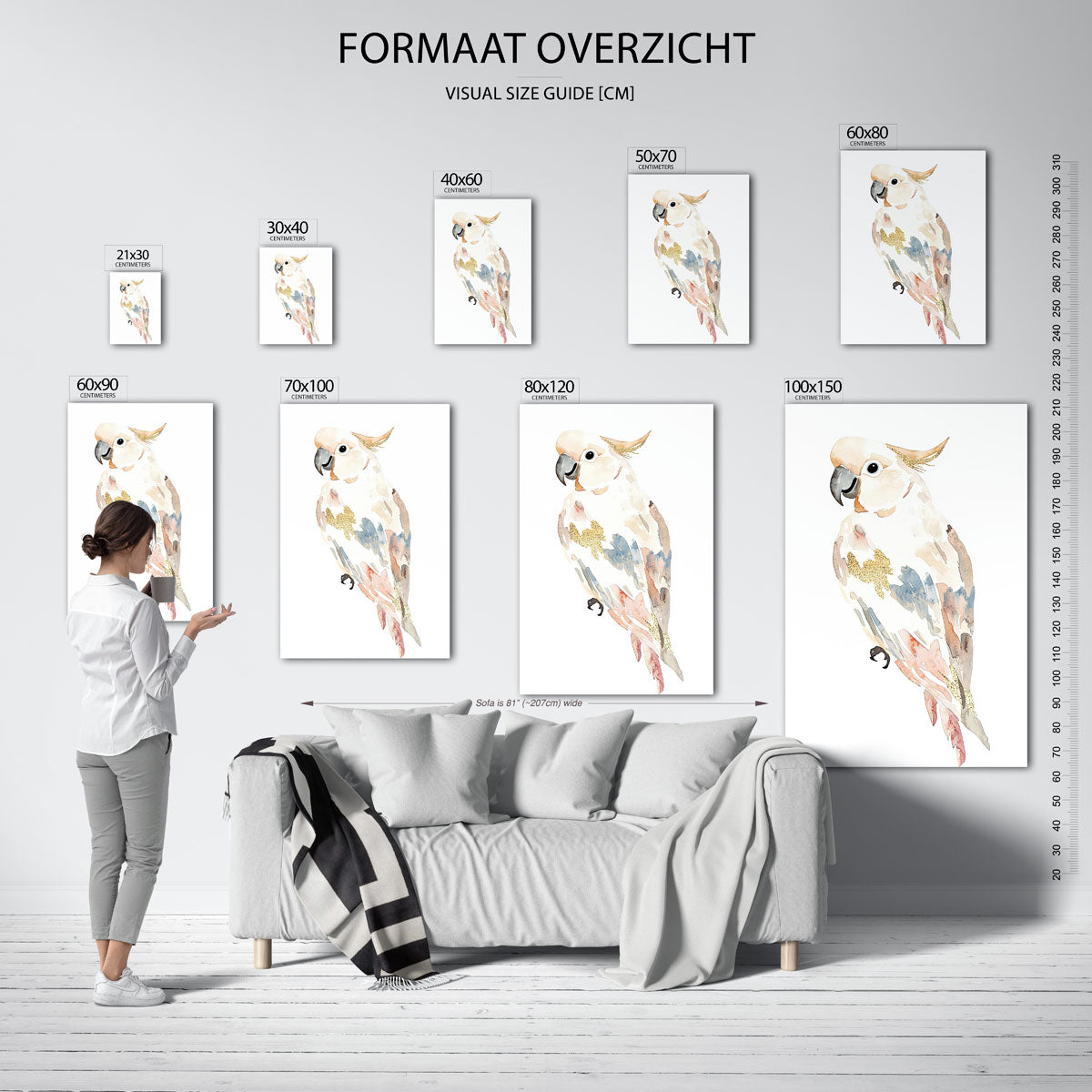 Papegaai aquarel Poster