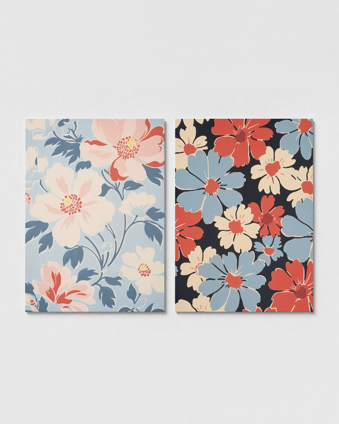 Bloemrijke kleurvlakken Posterset
