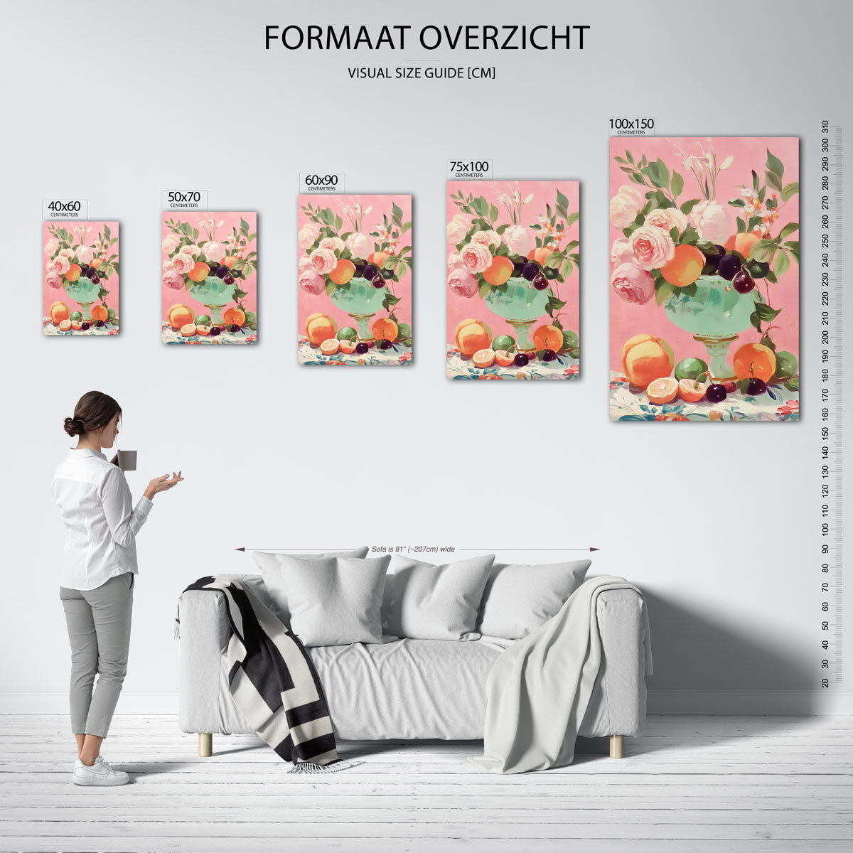 Bloemen en fruit Kunstwerk