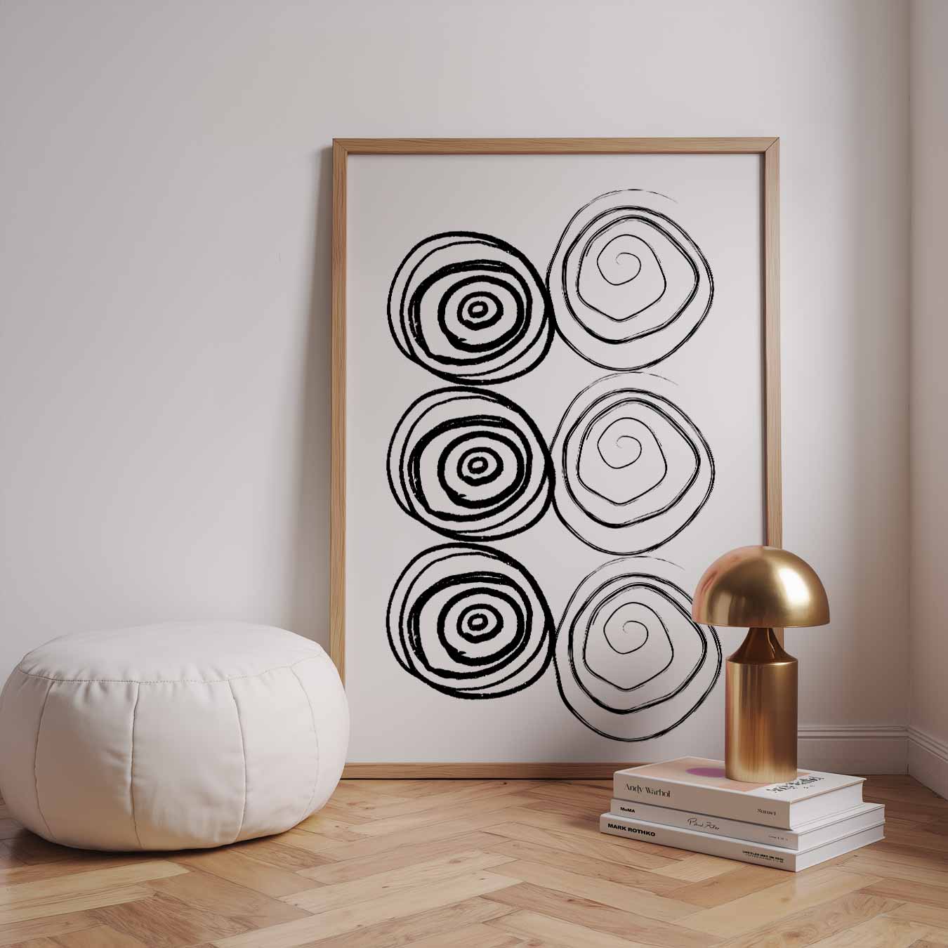 Minimalistische Spiraalpatronen Poster-WallArtistic