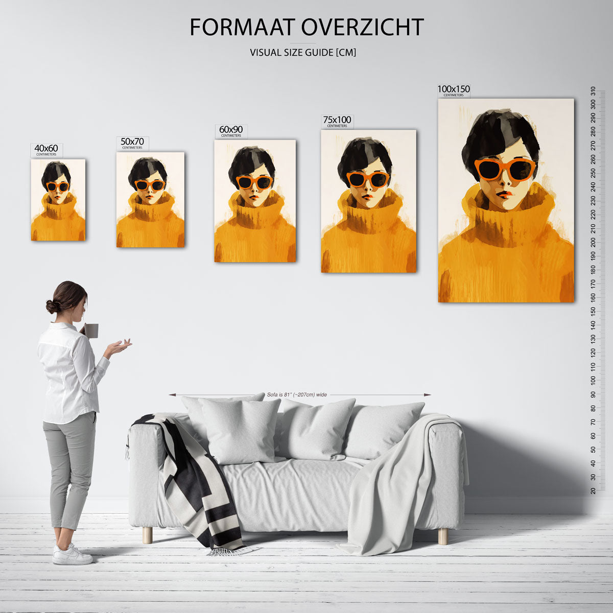Stijlvolle vrouw Kunstwerk