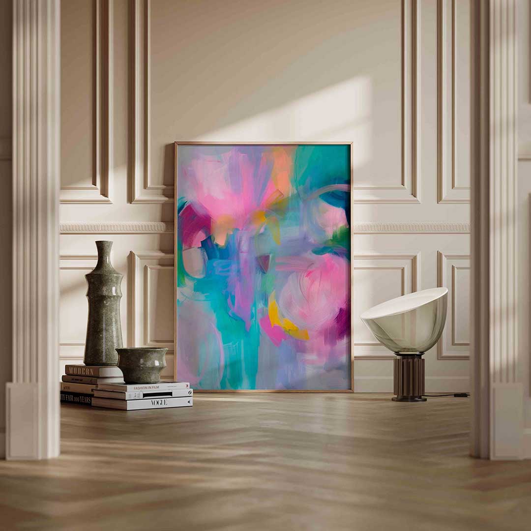 Abstracte kleurenexplosie Poster