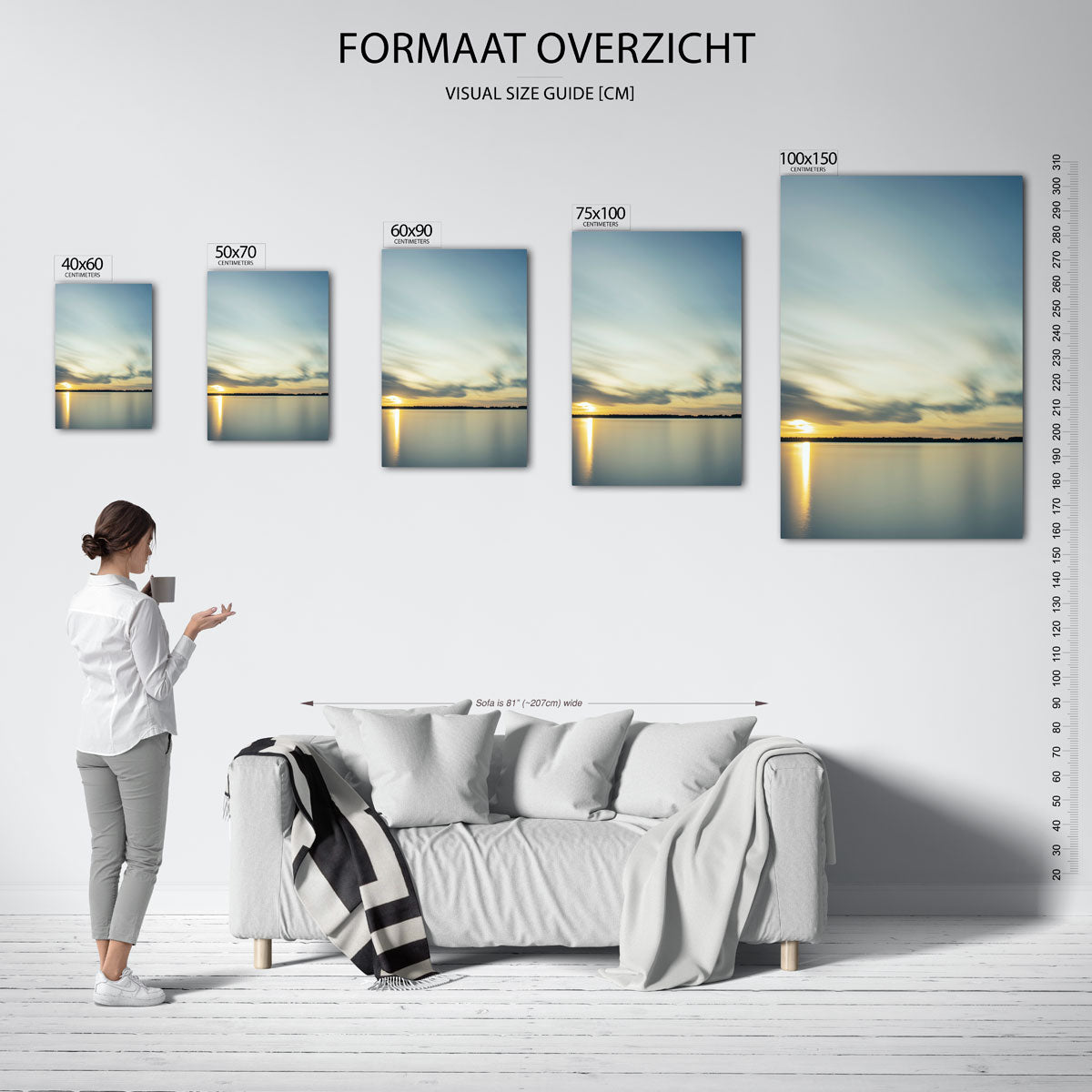Rustige zonsondergang Kunstwerk