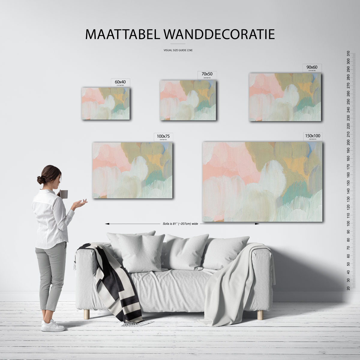 Zachte kleuren compositie Kunstwerk