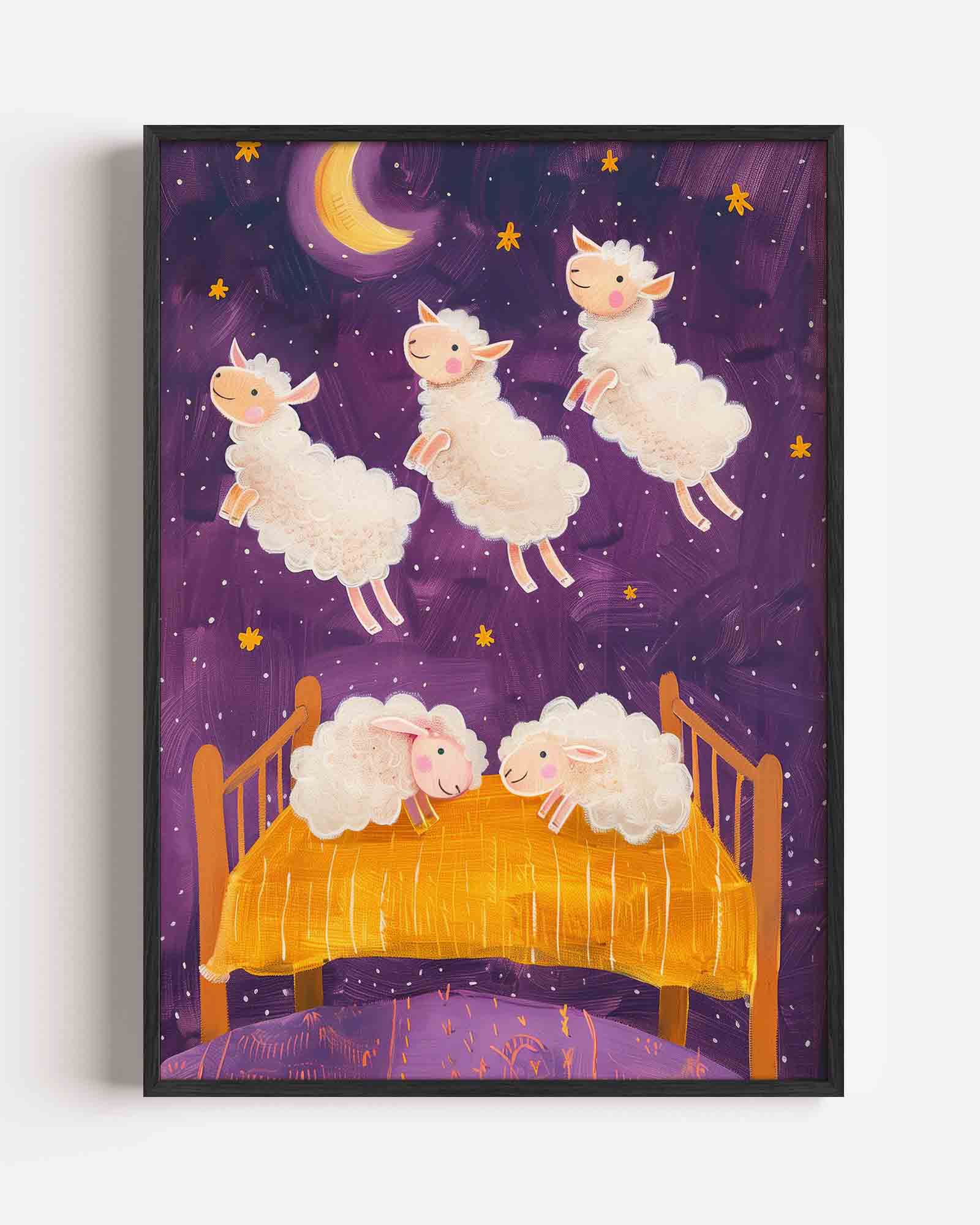 Schapen en maan Poster
