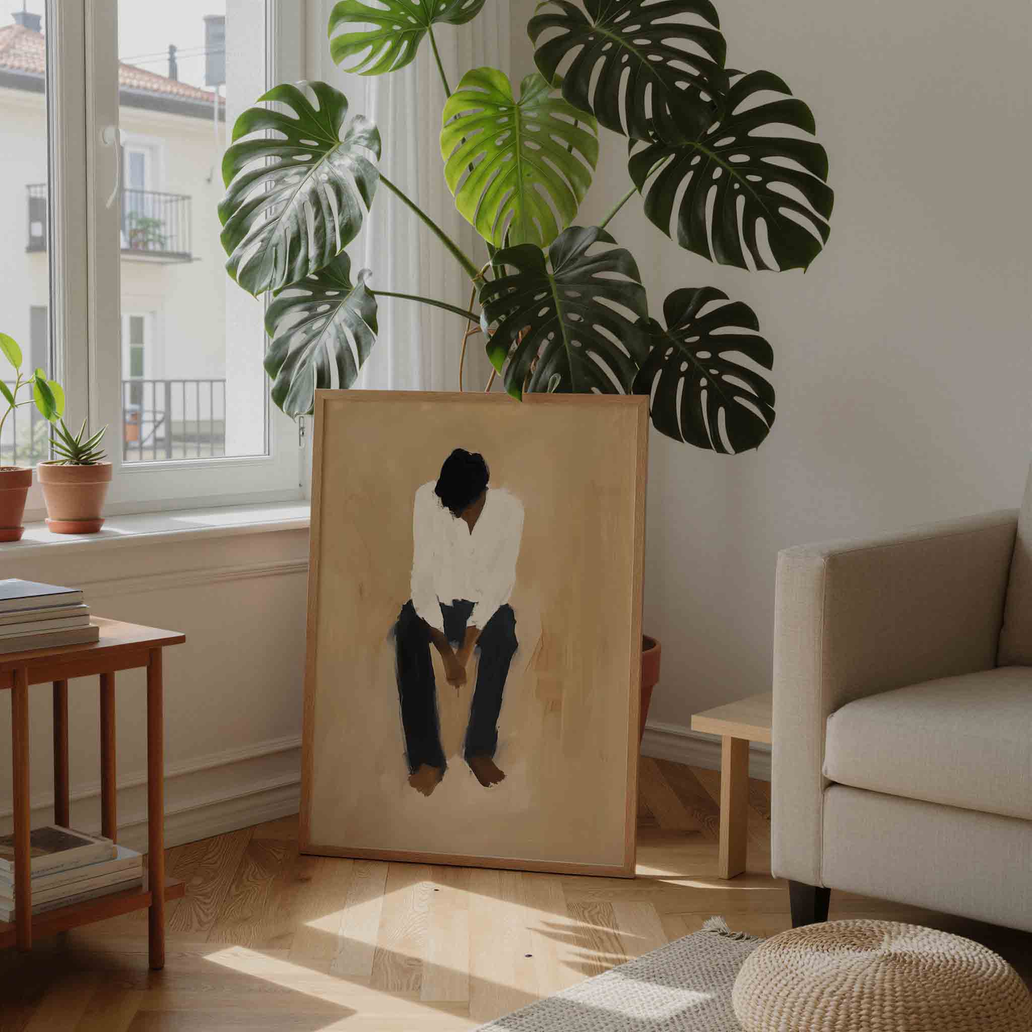 Zittende figuur Poster