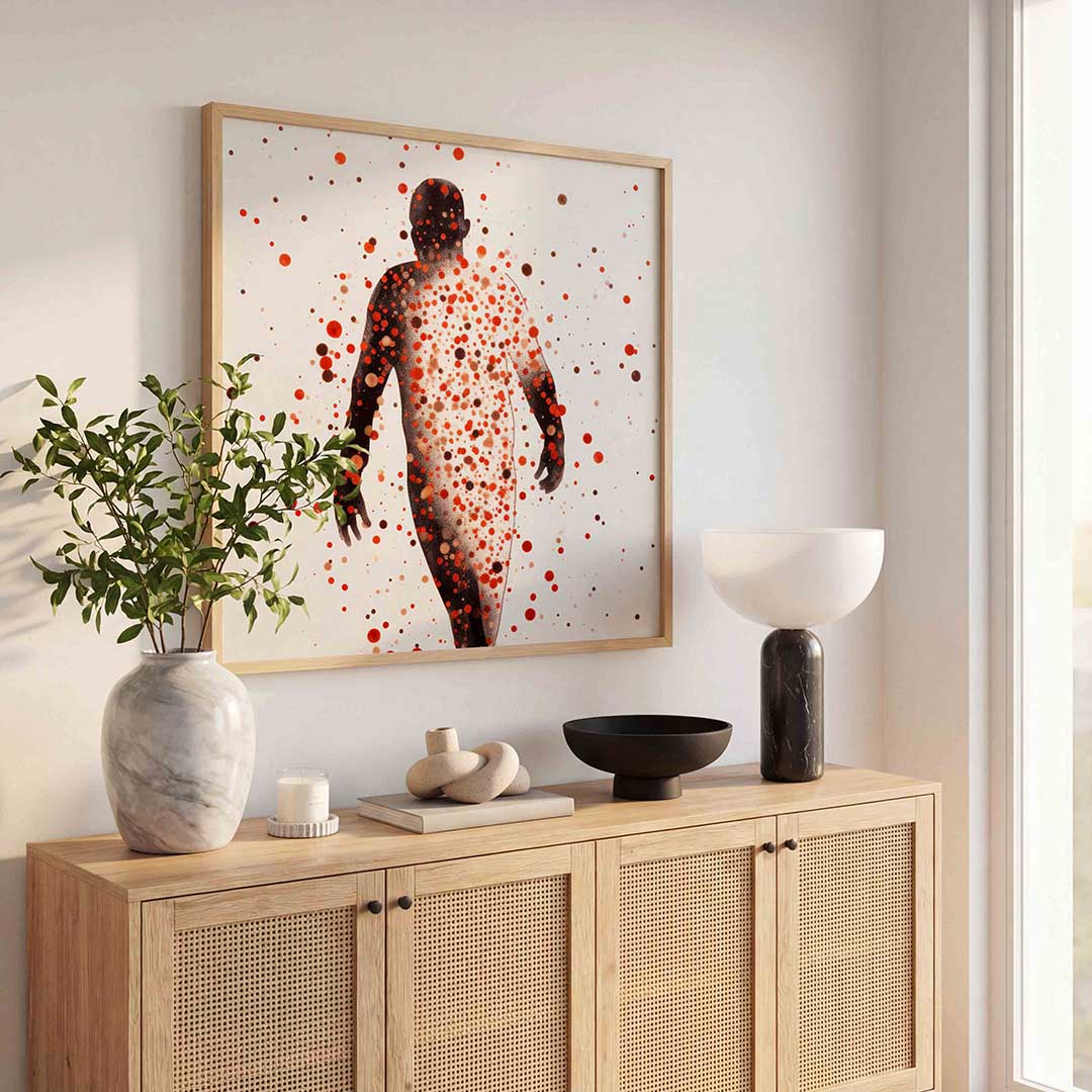Silhouet met stippen Poster