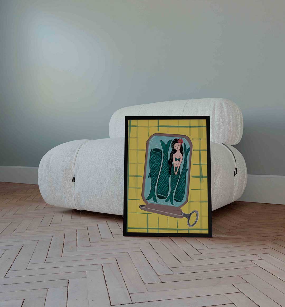 Zeemeermin in blik Poster