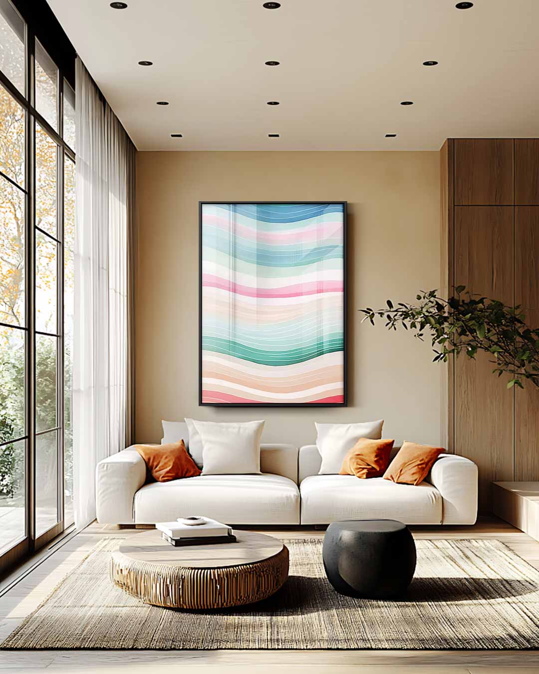 Zomerse Golven Kunstwerk-canvas-dibond-plexiglas-wanddecoratie-WallArtistic