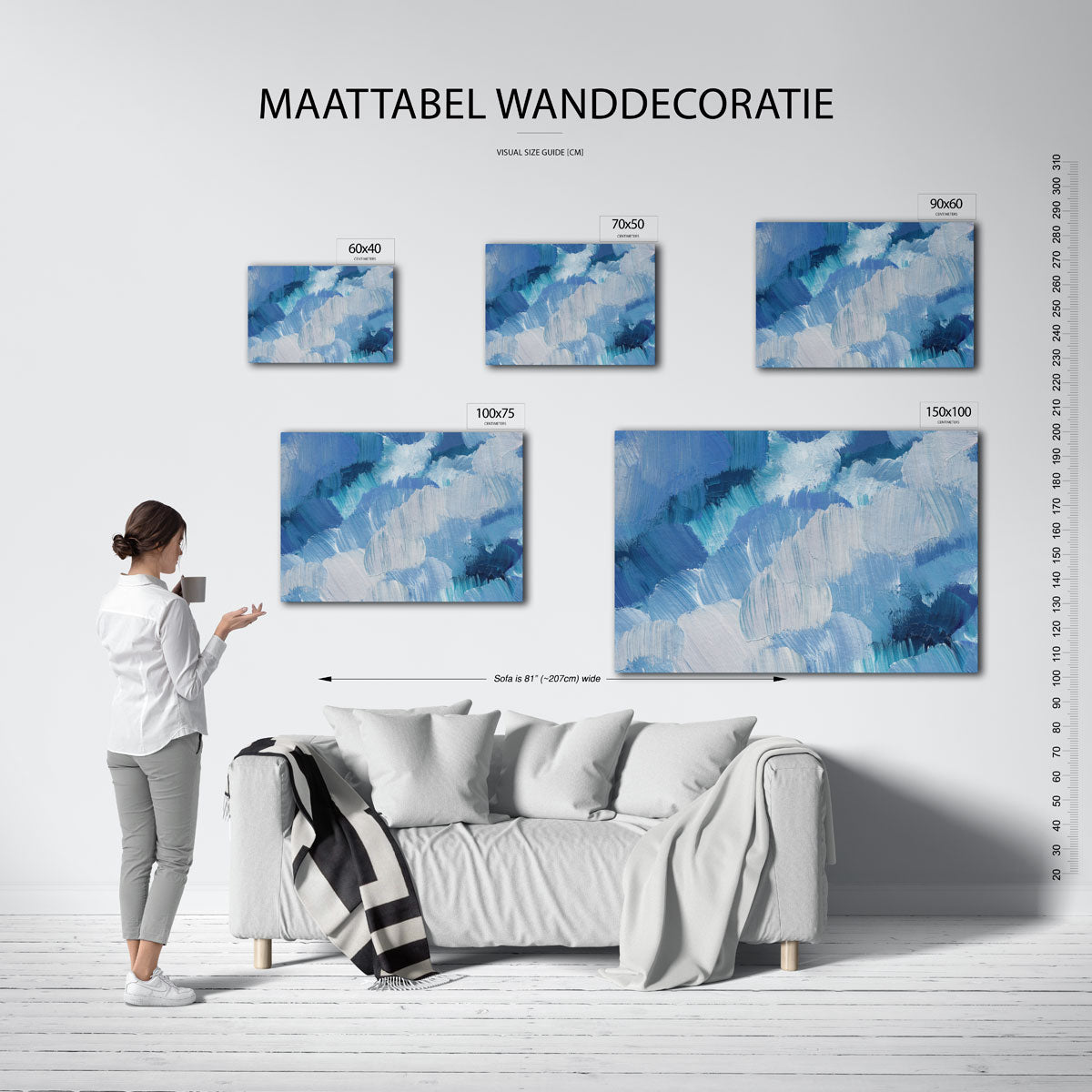 Dynamische blauwtinten Kunstwerk
