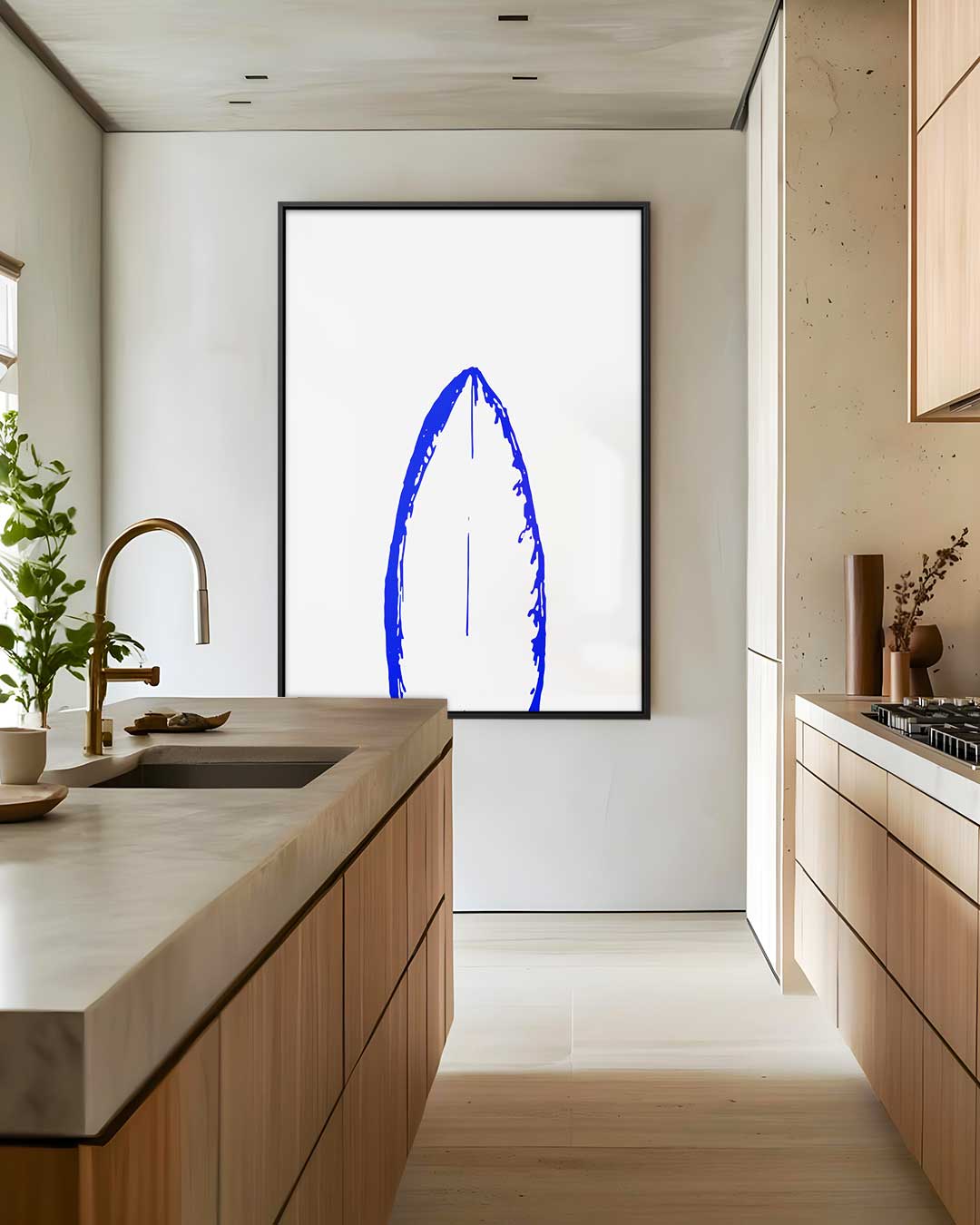 Blauwe Vleugelafdruk Kunstwerk-canvas-dibond-plexiglas-wanddecoratie-WallArtistic