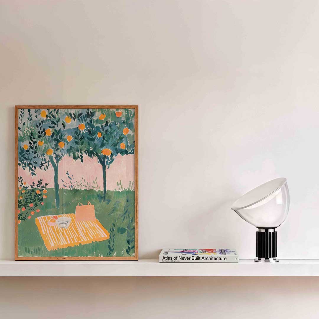 Picknick onder sinaasappelbomen Poster