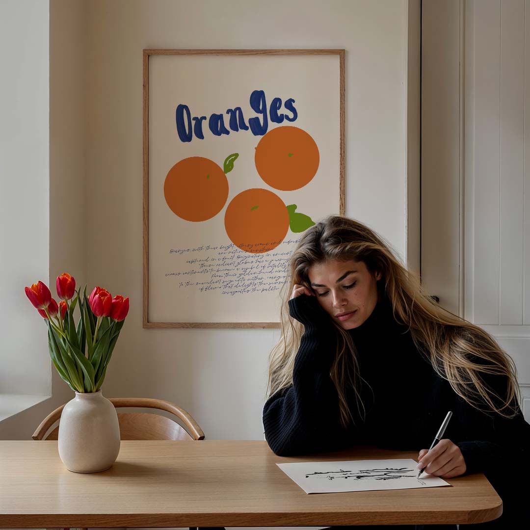 Zonnige Citrus Kunstposter-WallArtistic
