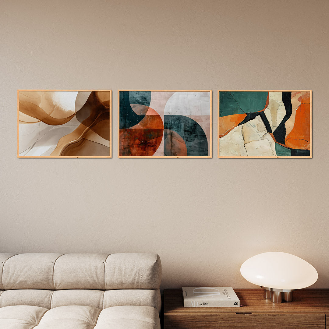 Vloeiende kleurvlakken Posterset