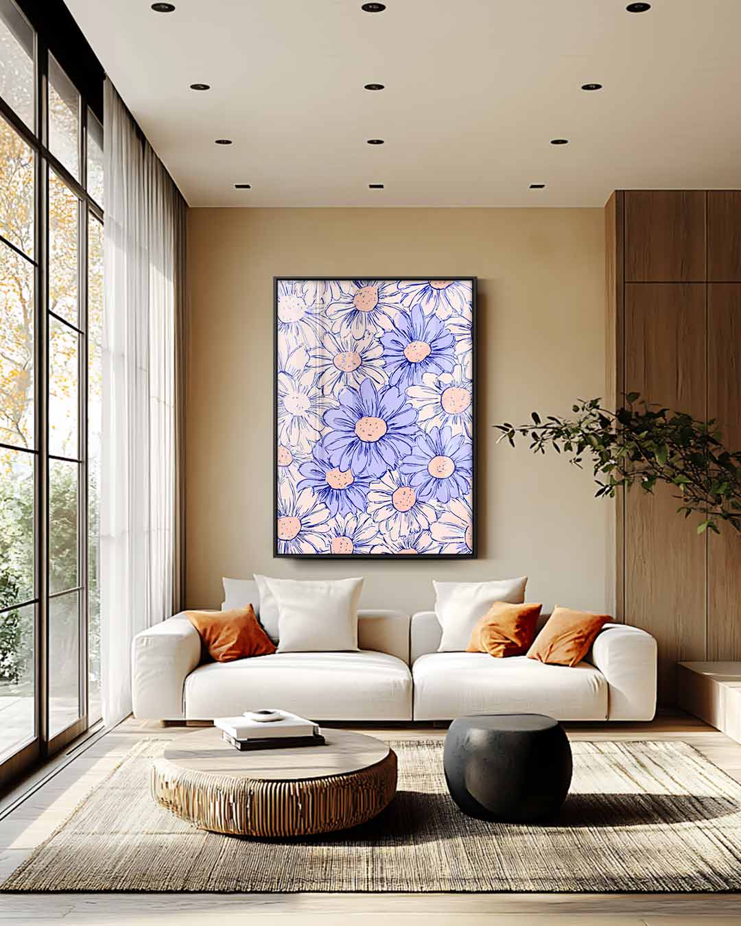 Vrolijke Bloemenpracht Kunstwerk-canvas-dibond-plexiglas-wanddecoratie-WallArtistic