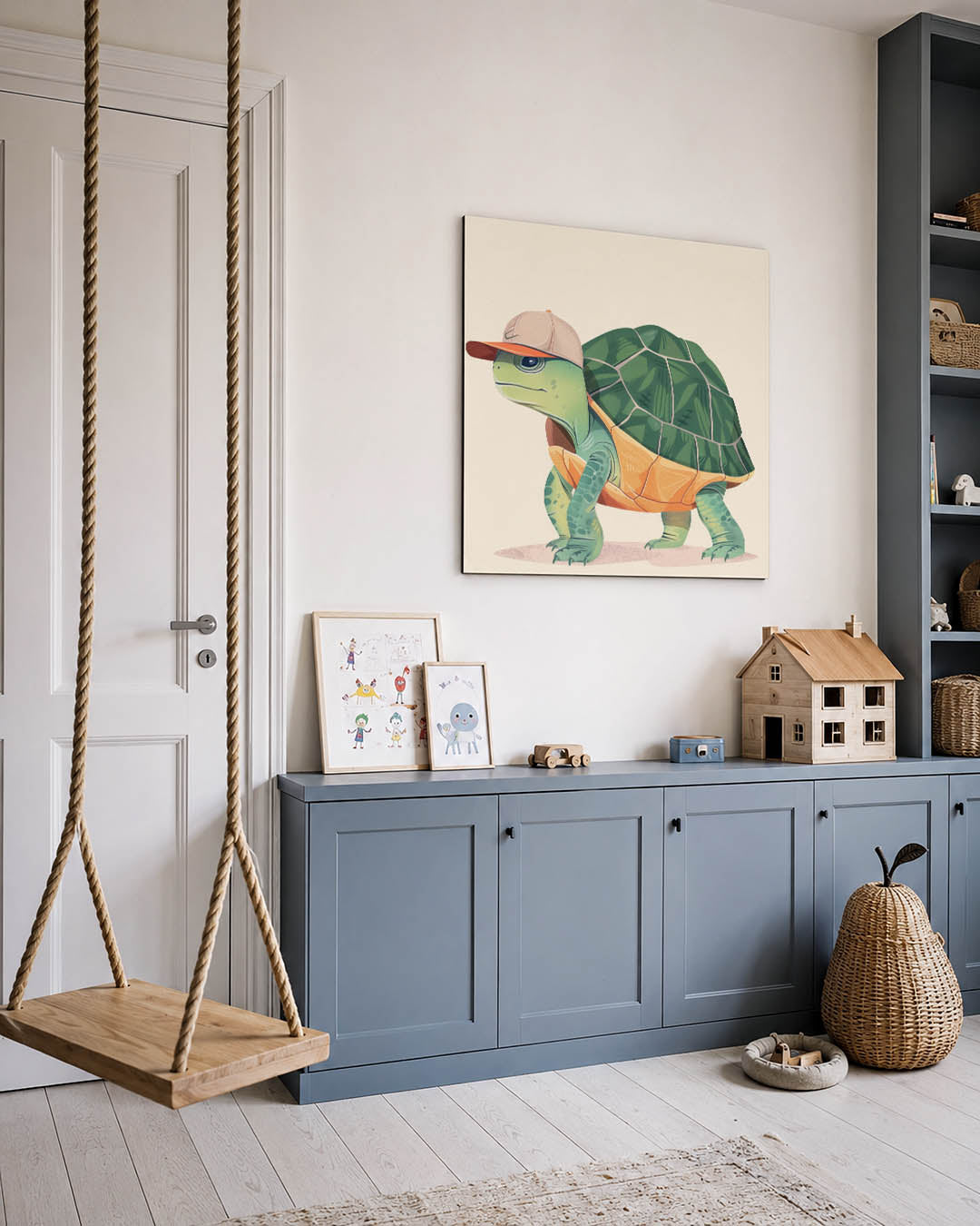Speelse schildpad illustratie Kunstwerk