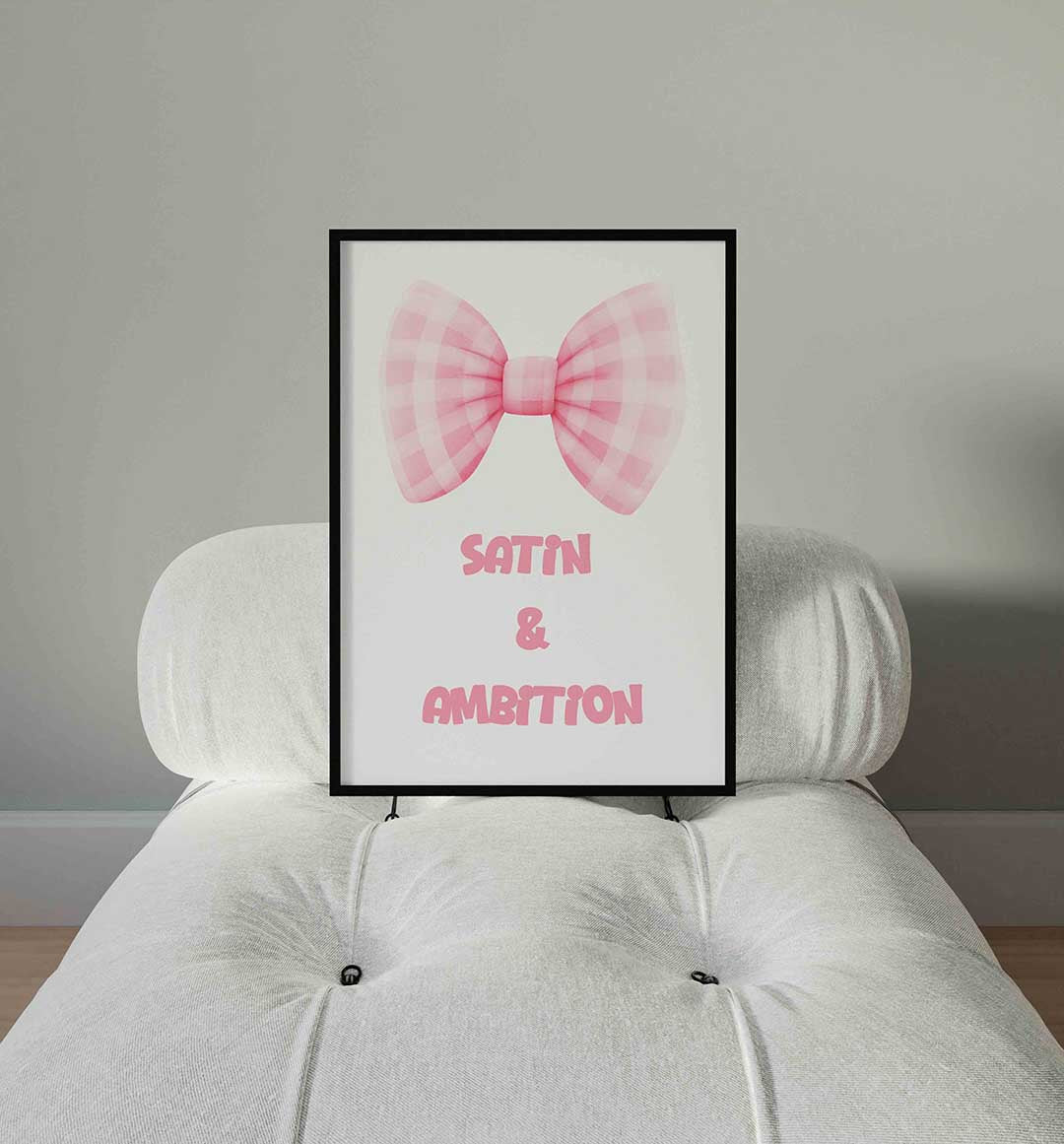 Roze strik en tekst Poster