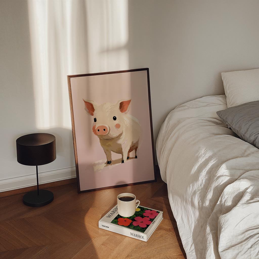 Schattige Varkentje Kunstposter-WallArtistic