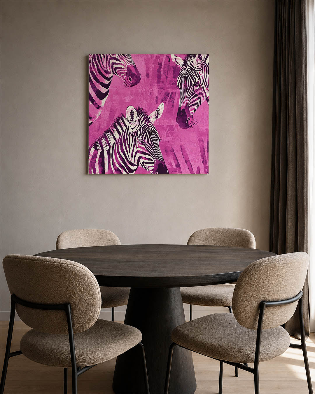 Zebra's in levendige tinten Kunstwerk