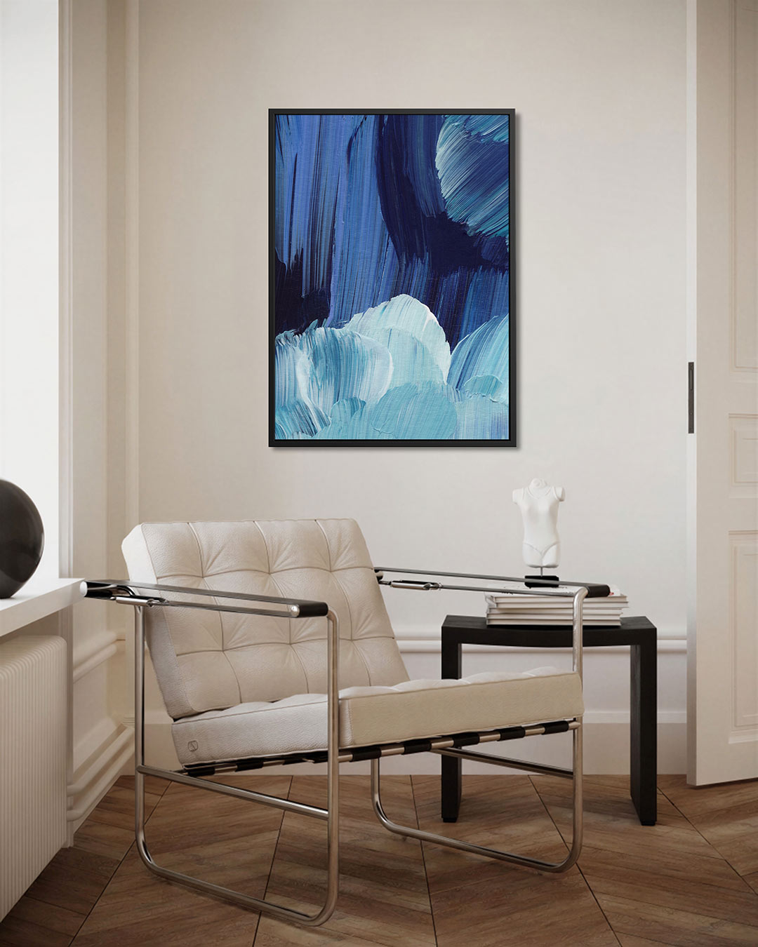 Dynamische blauwtinten Kunstwerk