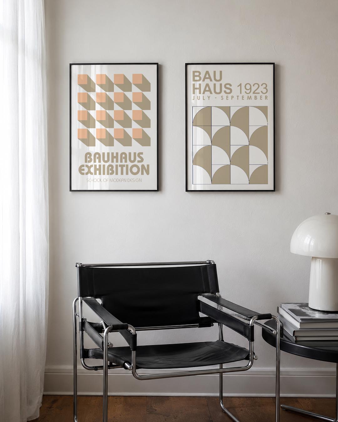 Schaduwpatroon en typografie Posterset
