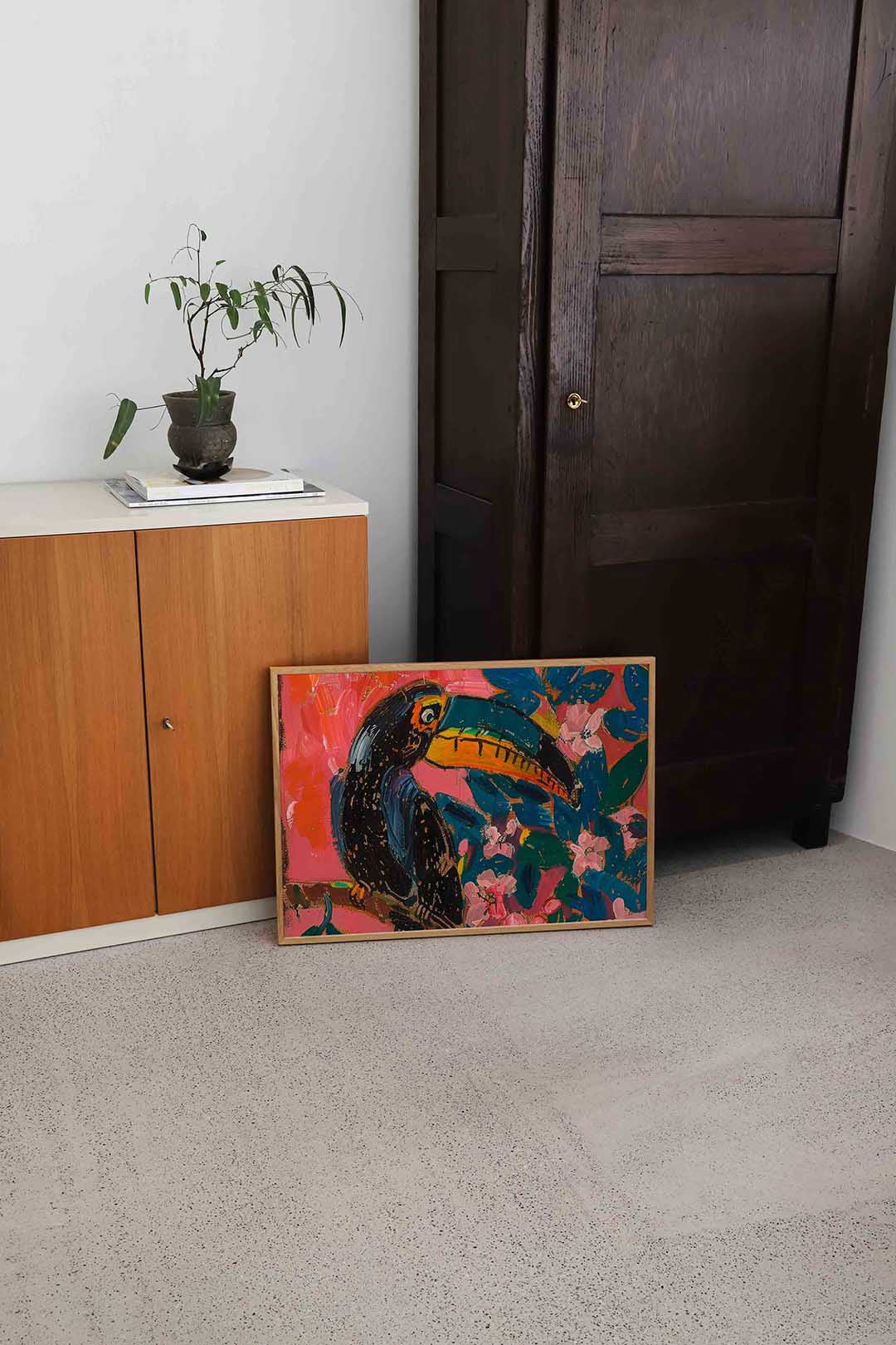 Toekan en bloemen Poster