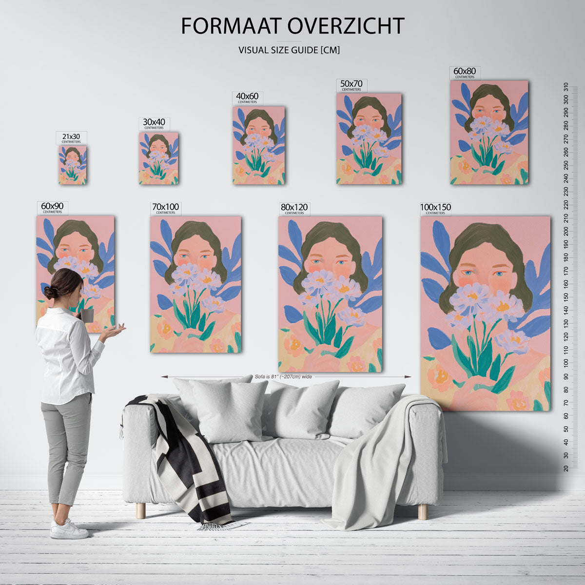 Vrouw met bloemen Poster