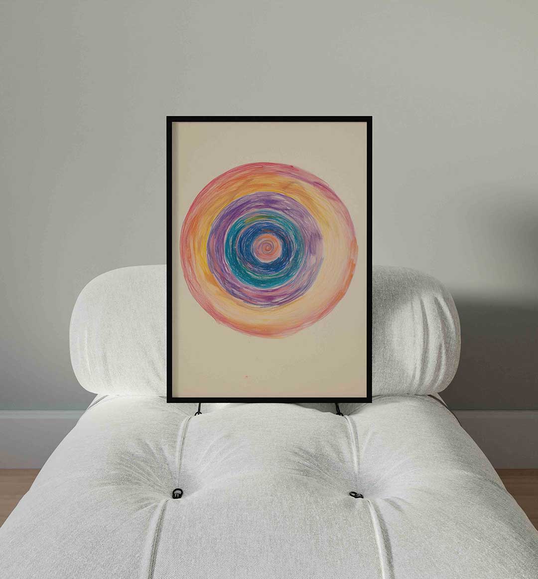 Cirkelvormige kleurencompositie Poster