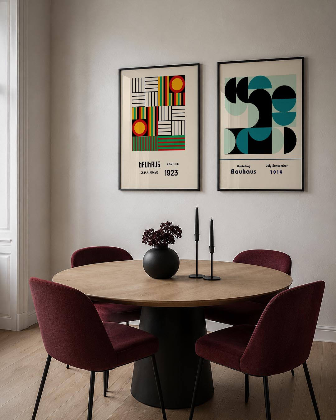Kleurrijke lijnenspel Posterset