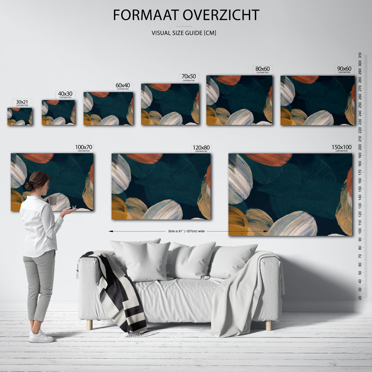 Abstracte penseelstreken Poster