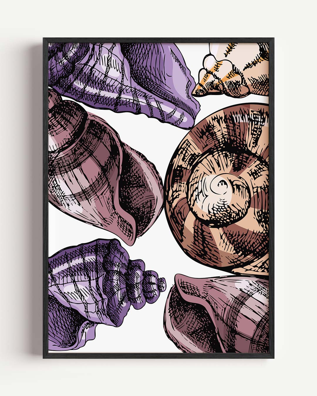 Schelpen in Stijl Poster-WallArtistic