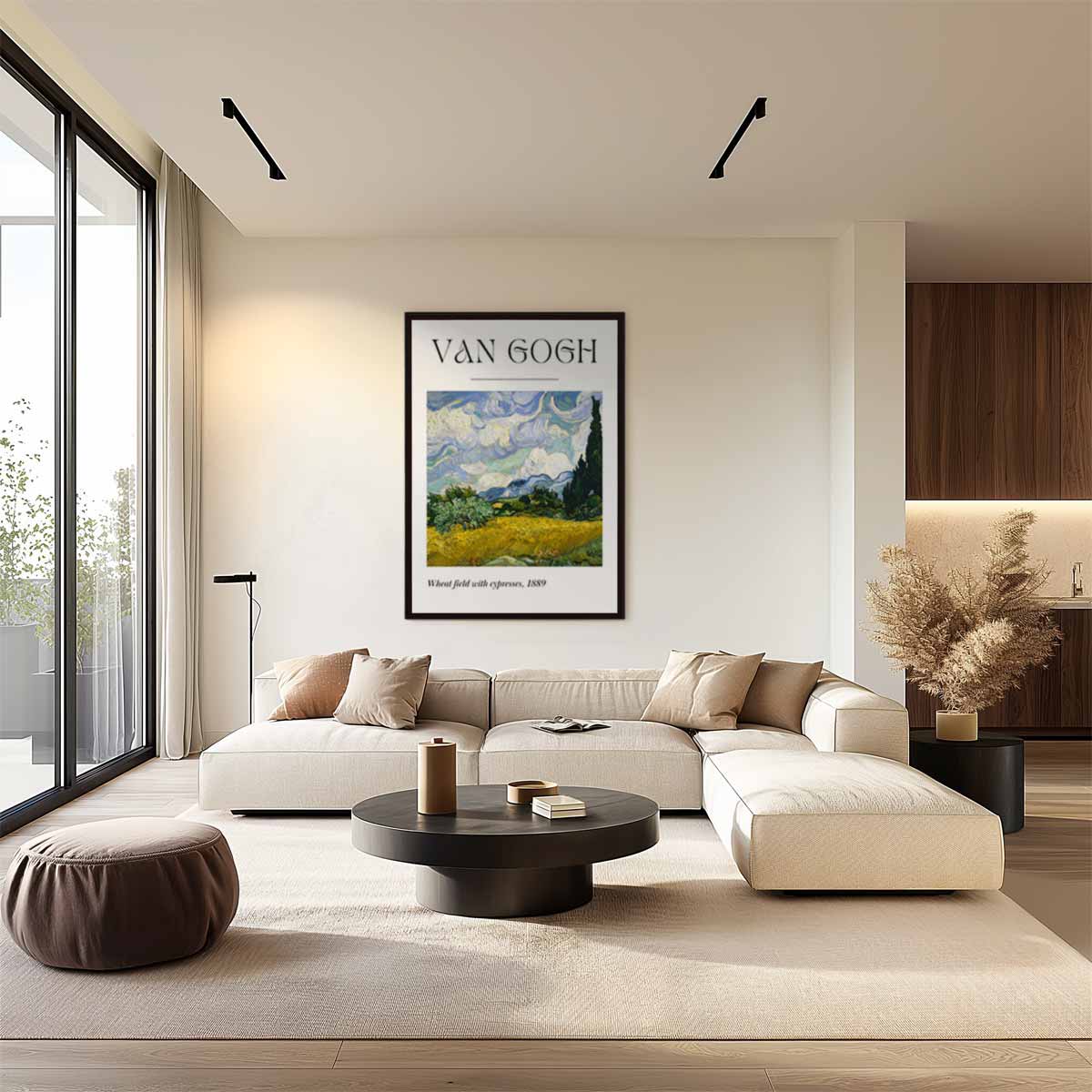 Landschap met Cypresbomen Kunstwerk-canvas-dibond-plexiglas-wanddecoratie-WallArtistic