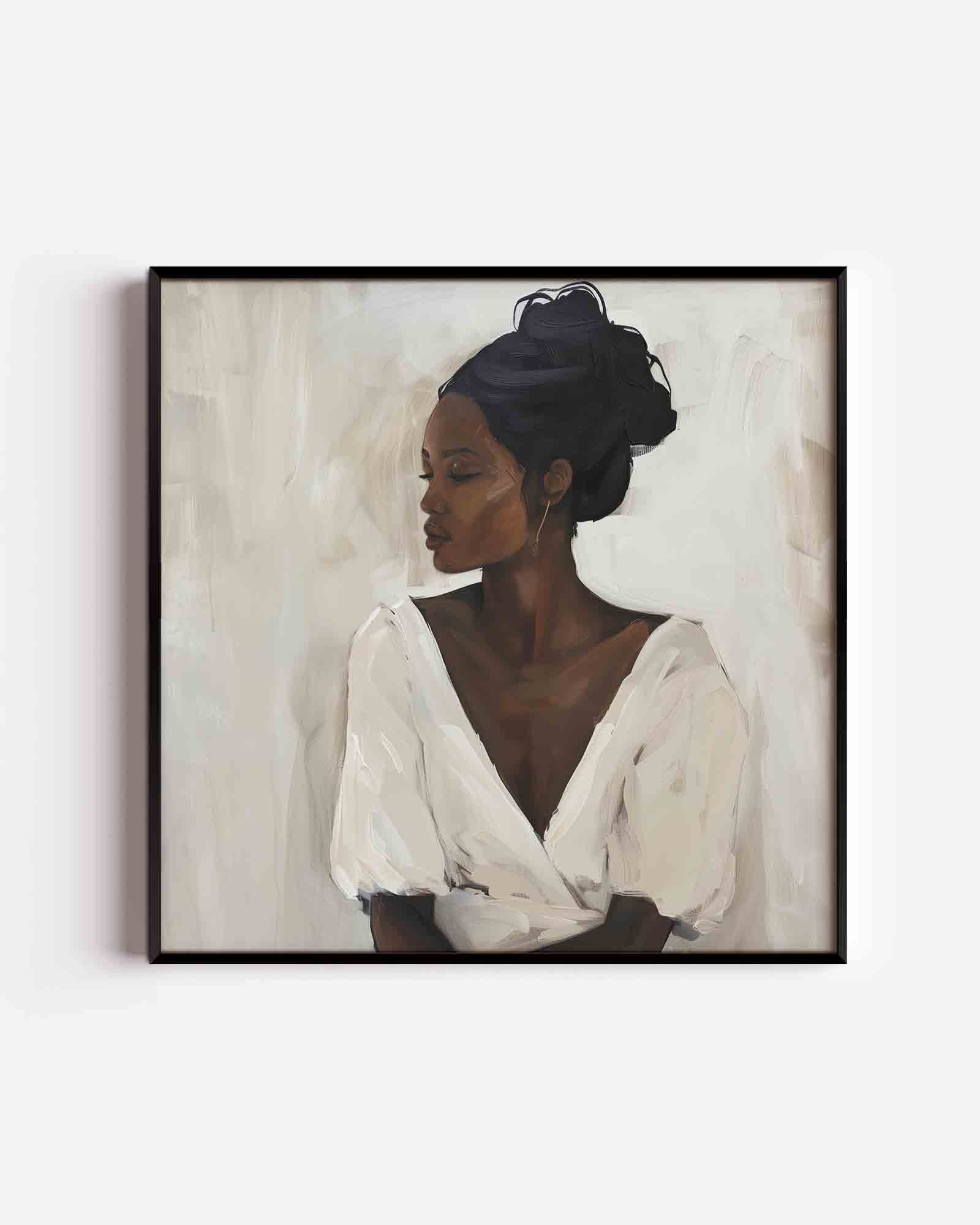 Vrouw met opgestoken haar Poster