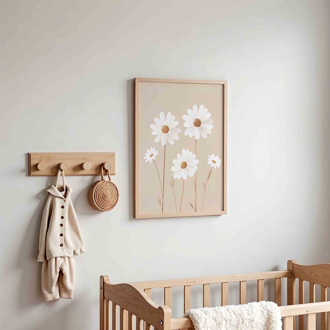 Witte bloemen Poster