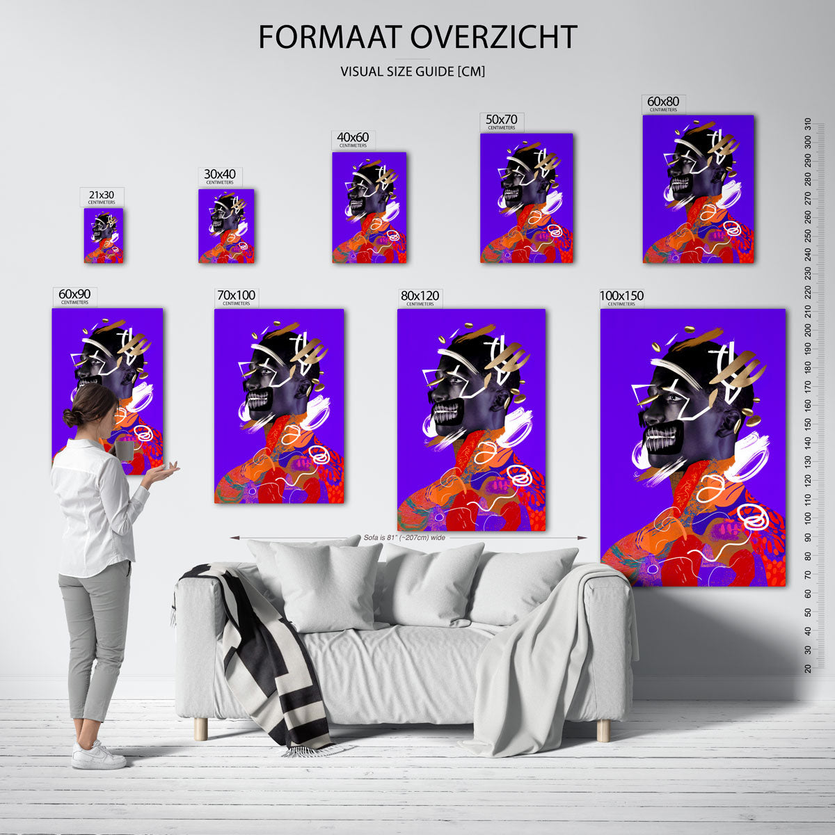 Abstracte gezichten Poster