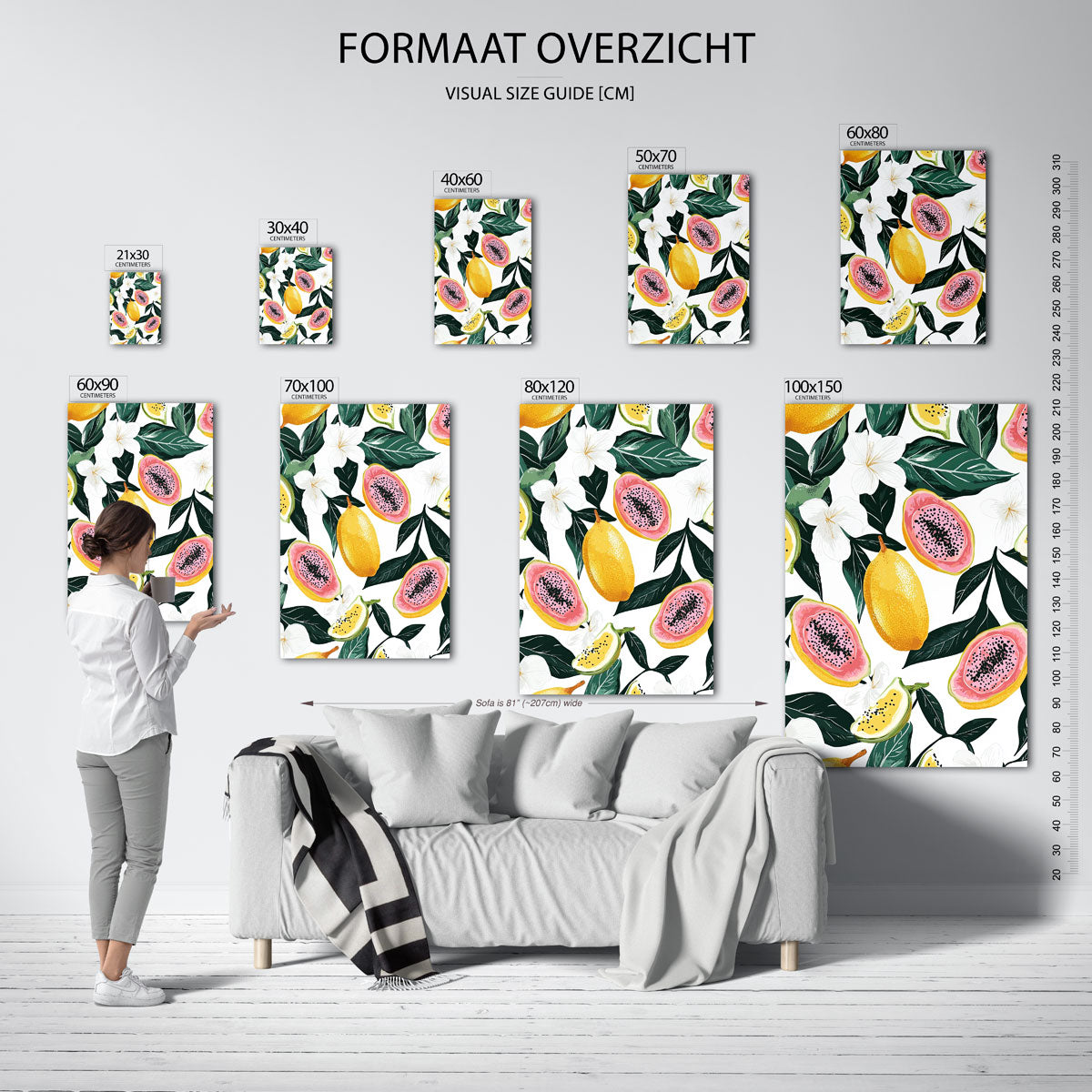 Tropische vruchten en bloemen Poster