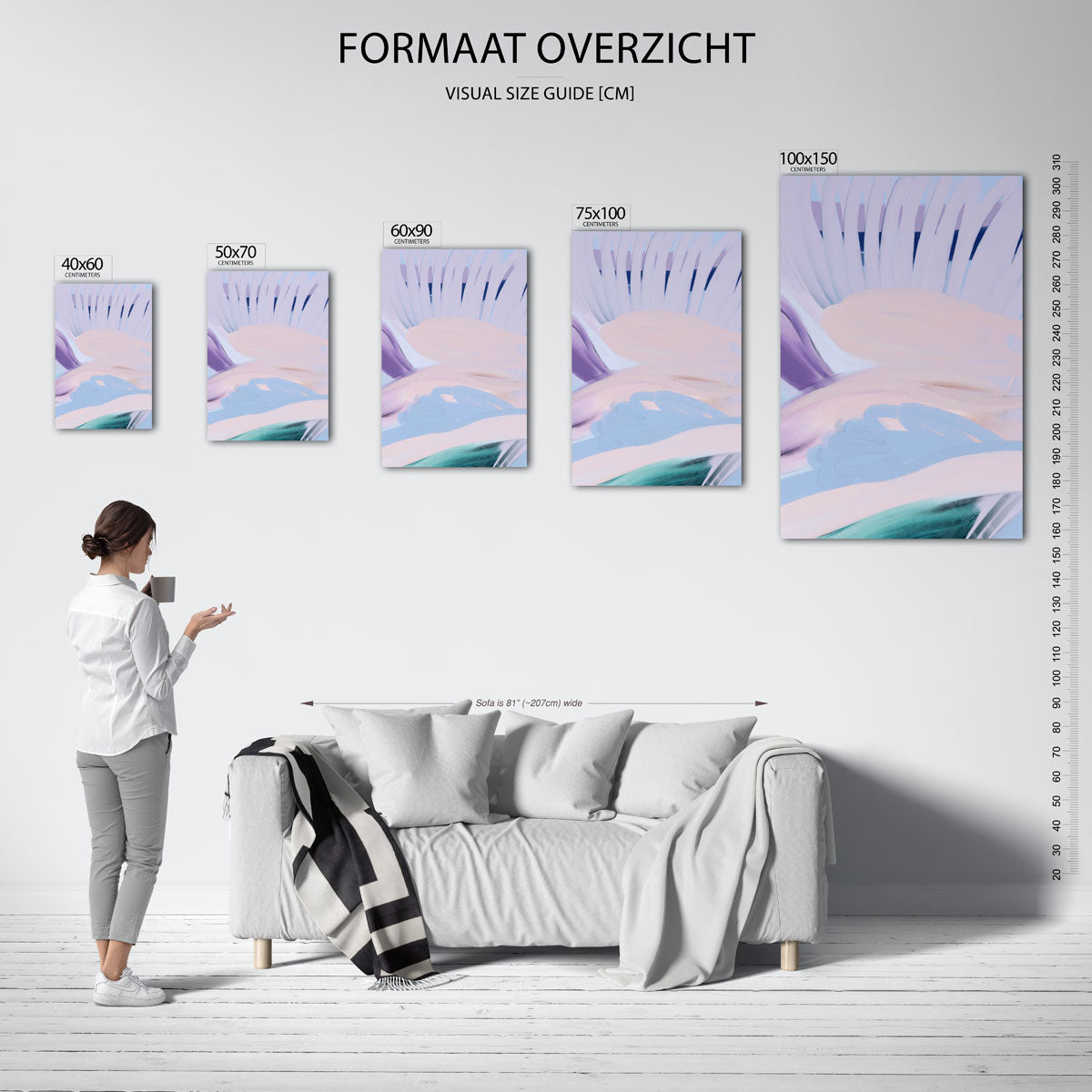 Vloeiende kleurencompositie Kunstwerk